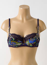 Sutien efect material satinat sutien cupe întregi cu decolteu înalt violet LISE CHARMEL femme