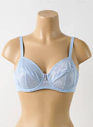 Sutien efect material satinat sutien cupe întregi cu decolteu înalt albastru PRIMADONNA femme