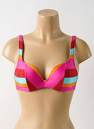 Sutien de costum de baie bretele elastice reglabile sutien balconet cu decolteu înalt roz MARIE JO femeie