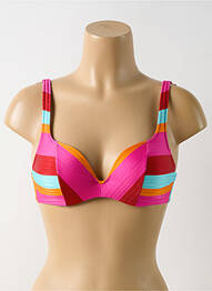 Sutien de costum de baie bretele elastice reglabile sutien balconet cu decolteu înalt roz MARIE JO femme