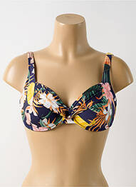 Sutien de costum de baie elasticitate sutien cupe întregi cu decolteu înalt albastru ROSA FAIA femme