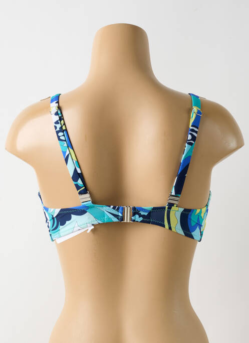 Sutien de costum de baie elasticitate sutien cupe întregi cu decolteu înalt albastru ANTIGEL femme