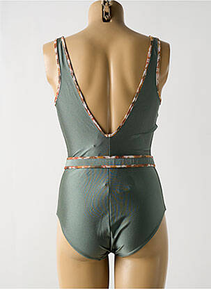 Costum de baie dintr-o singură piesă efect material satinat top triunghiuri verde MARIE JO femme