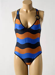 Costum de baie dintr-o singură piesă efect material satinat top triunghiuri albastru ANDRES SARDA femme