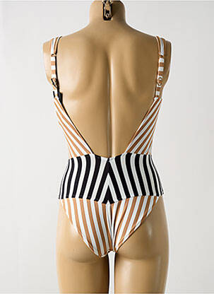 Costum de baie dintr-o singură piesă efect material satinat top sutien modelat bej ANDRES SARDA femeie