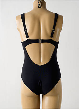 Costum de baie dintr-o singură piesă efect material satinat sutien cupe întregi cu decolteu înalt negru AUBADE femeie