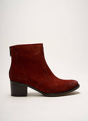 Botine/ghete vârf rotund toc de 4 la 6 cm roșu MINKA DESIGN femeie