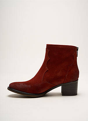 Botine/ghete vârf rotund toc de 4 la 6 cm roșu MINKA DESIGN femeie
