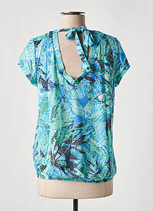 Top țesătură jersey mâneci scurte albastru ENJOY femeie