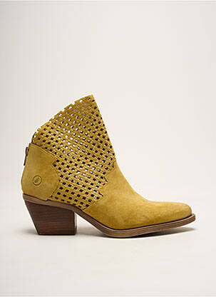 Botine/ghete nubuc toc de 4 la 6 cm galben CASTA femeie