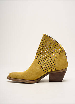 Botine/ghete nubuc toc de 4 la 6 cm galben CASTA femeie