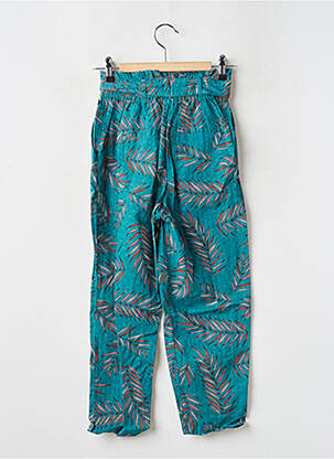 Pantalon drept țesătură poplin talie elastică verde TEDDY SMITH fată