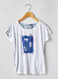 Tricou elasticitate mâneci scurte albastru 3 POMMES fille
