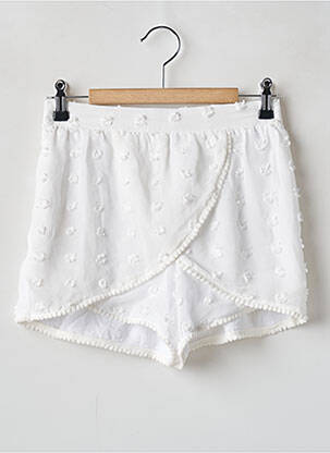 Fustă pantaloni scurți croială fluidă alb TEDDY SMITH fată