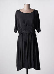 Rochie midi croială fluidă mâneci scurte negru MD'M femme