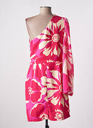 Rochie midi imprimeu floral mâneci lungi roz MORGAN femeie