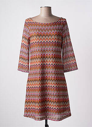 Rochie midi mâneci 3/4 mâneci 3/4 portocalie LOLA ESPELETA femeie