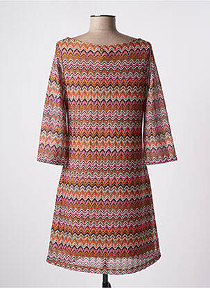Rochie midi mâneci 3/4 mâneci 3/4 portocalie LOLA ESPELETA femeie