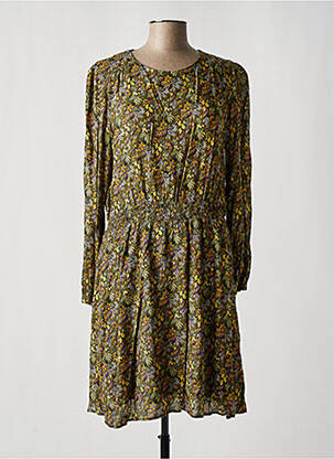 Rochie midi imprimeu floral mâneci lungi verde C'EST BEAU LA VIE femeie