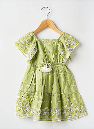 Rochie midi guler pătrat mâneci scurte verde MAYORAL fată