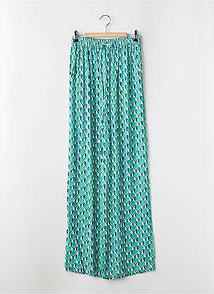 Pantalon larg croială fluidă verde C'EST BEAU LA VIE femeie