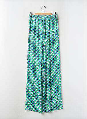 Pantalon larg croială fluidă verde C'EST BEAU LA VIE femeie