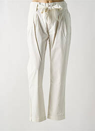 Pantalon drept croială morcov talie înaltă alb SUMMUM femme