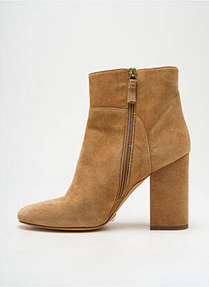 Botine/ghete nubuc toc de 7 la 9 cm bej TWINSET femeie