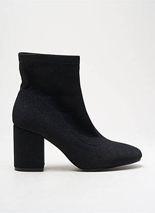 Botine/ghete țesătură satinată toc de 4 la 6 cm negru GIOSEPPO femeie