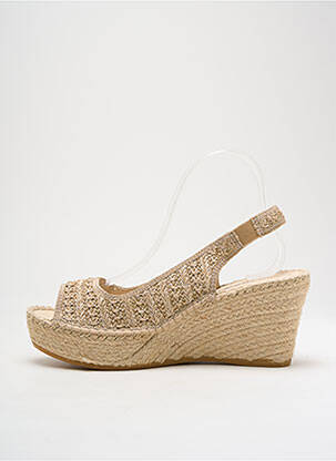 Espadrile țesătură satinată toc de 4 la 6 cm bej LA MAISON DE L'ESPADRILLE femeie
