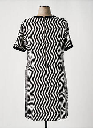 Rochie midi imprimeu fantezie mâneci scurte negru BLEU BLANC ROUGE femeie