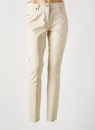 Pantalon slim țesătură poplin mărime normală bej AIRFIELD femeie