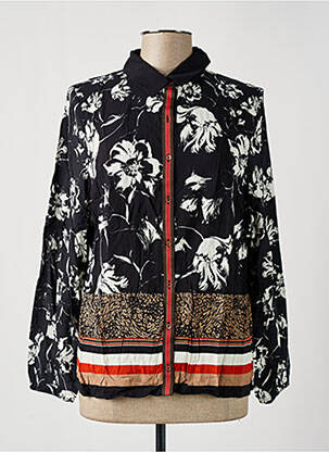 Cămașă imprimeu floral mâneci lungi negru PAUSE CAFE femme