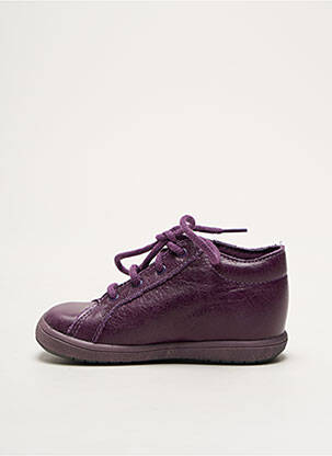 Ghete material neted vârf rotund violet BOPY fată