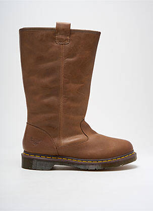 Cizme material neted toc plat până la 3 cm cafe deschis DR MARTENS femeie