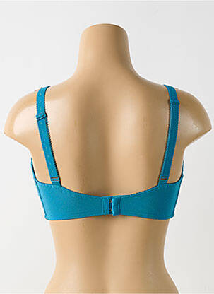 Sutien efect material satinat sutien cupe întregi cu decolteu înalt albastru închis TRIUMPH femeie