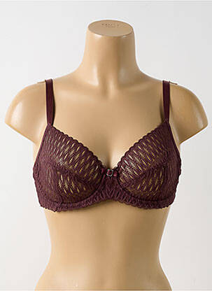 Sutien efect material satinat sutien cupe întregi cu decolteu înalt violet TRIUMPH femeie