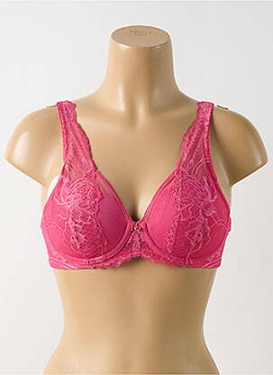 Sutien efect material satinat sutien cupe întregi cu decolteu înalt roz TRIUMPH femeie