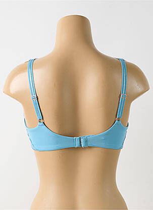 Sutien efect material satinat sutien cupe întregi cu decolteu înalt albastru FLORALE BY TRIUMPH femeie