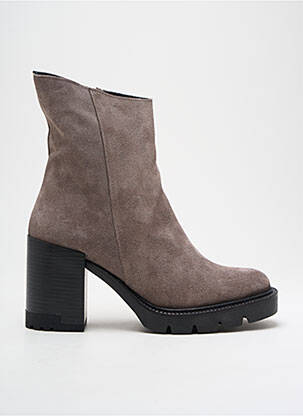 Botine/ghete nubuc toc de 7 la 9 cm gri BUENO femeie
