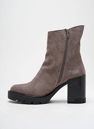Botine/ghete nubuc toc de 7 la 9 cm gri BUENO femeie