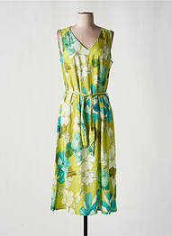 Rochie midi imprimeu floral fără mâneci verde LE PETIT BAIGNEUR femme