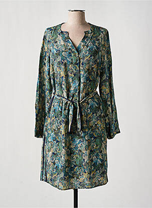 Rochie midi imprimeu floral mâneci lungi verde JULIE GUERLANDE femeie