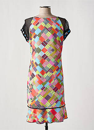 Rochie midi mâneci scurte mâneci scurte portocalie OLIVIER PHILIPS femeie