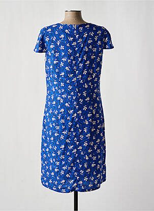 Rochie midi imprimeu floral mâneci scurte albastru FRANCE RIVOIRE femeie