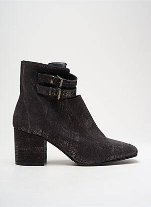 Botine/ghete țesătură satinată toc de 4 la 6 cm gri DONNA PIU femeie