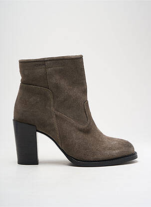 Botine/ghete nubuc toc de 4 la 6 cm gri PALLADIUM femeie