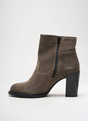 Botine/ghete nubuc toc de 4 la 6 cm gri PALLADIUM femeie