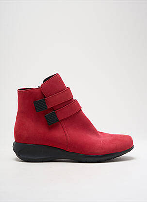 Botine/ghete nubuc toc de 4 la 6 cm roșu HIRICA femeie