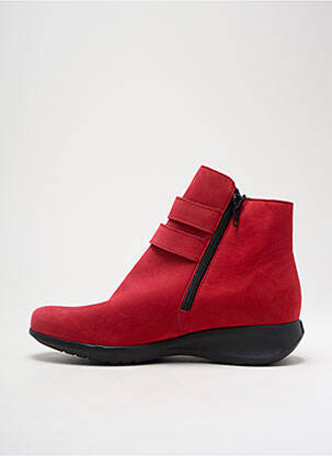 Botine/ghete nubuc toc de 4 la 6 cm roșu HIRICA femeie